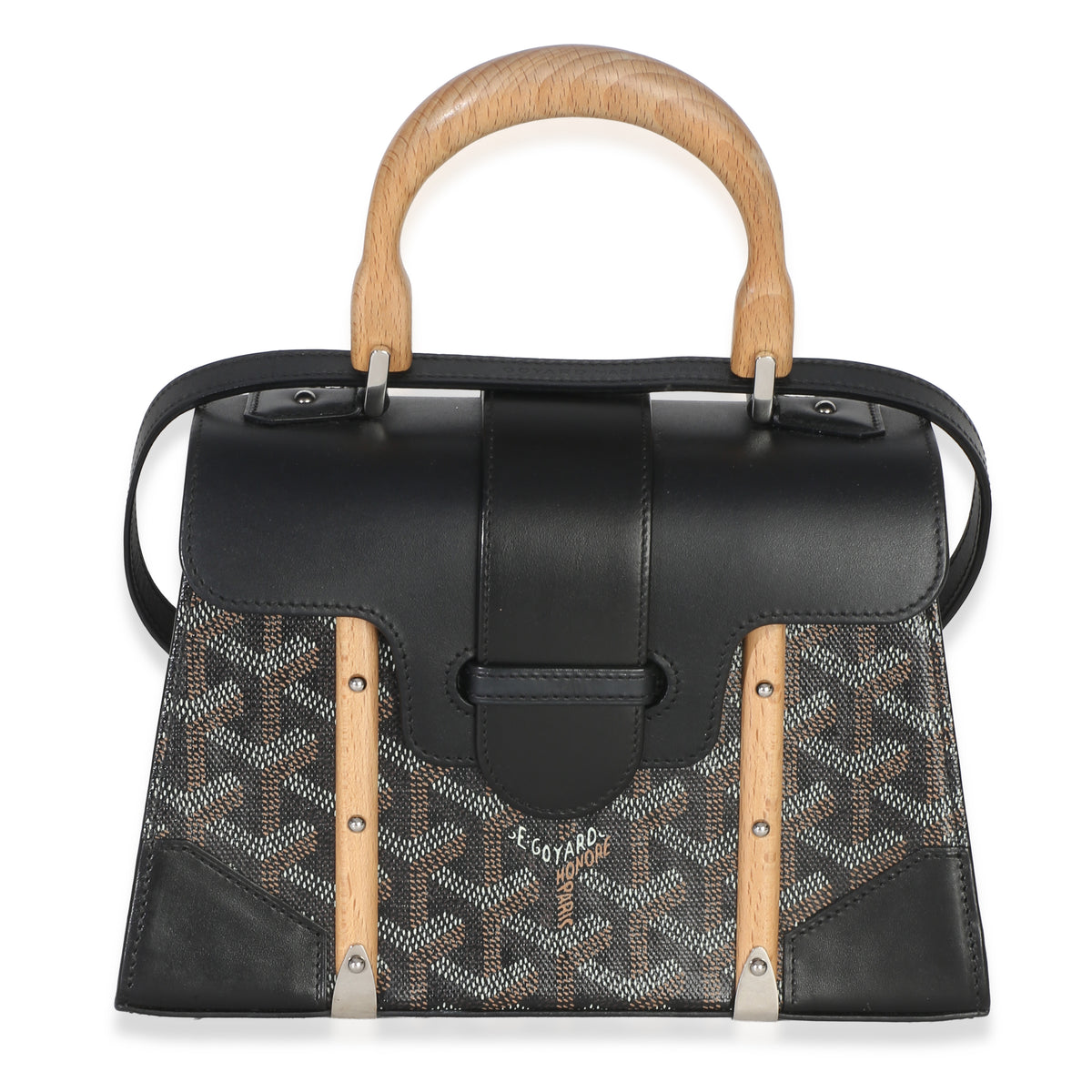 Goyard Black ine Canvas Structure Mini Saigon Top Handle Handbag fv