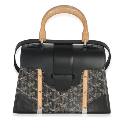 Goyard Black ine Canvas Structured Mini Saigon Top Handle Handbag fv
