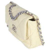 Chanel Light Yellow Quilted Lambskin Medium  19 Flap Bag Handbag 2