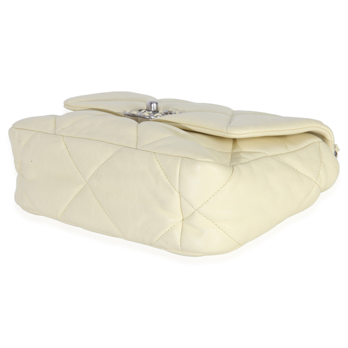 Chanel Light Yellow Quilted Lambskin Medium  19 Flap Bag Handbag 6