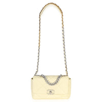 Chanel Light Yellow Quilted Lambskin Medium  19 Flap Bag Handbag 8