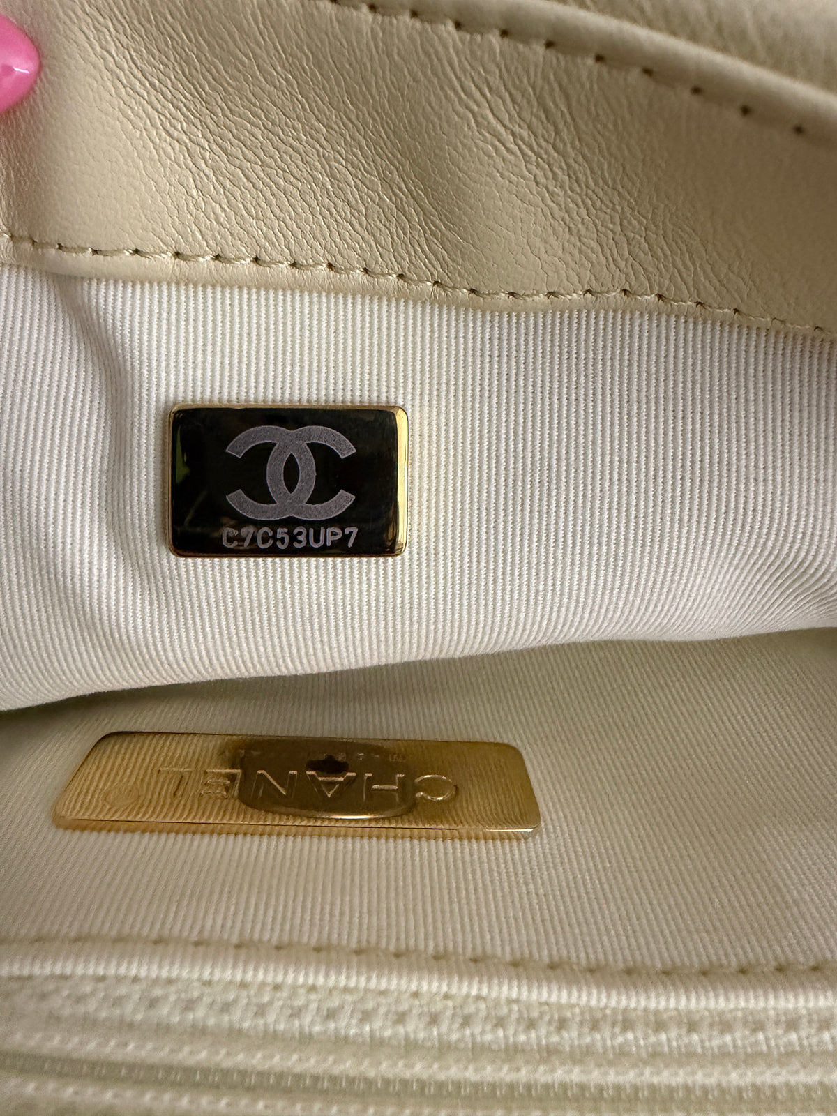 Chanel Light Yellow Quilted Lambskin Medium  19 Flap Bag Handbag ad3