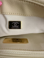 Chanel Light Yellow Quilted Lambskin Medium  19 Flap Bag Handbag ad3