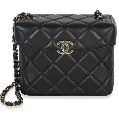 Chanel Black Quilted Lambskin Small Secret Box Bag Handbag fv