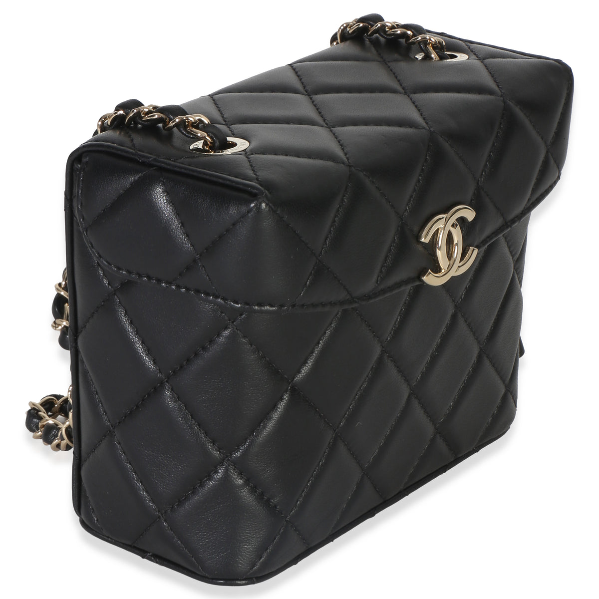 Chanel Black Quilted Lambskin Small Secret Box Bag Handbag 3