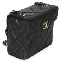 Chanel Black Quilted Lambskin Small Secret Box Bag Handbag 3