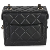 Chanel Black Quilted Lambskin Small Secret Box Bag Handbag 4
