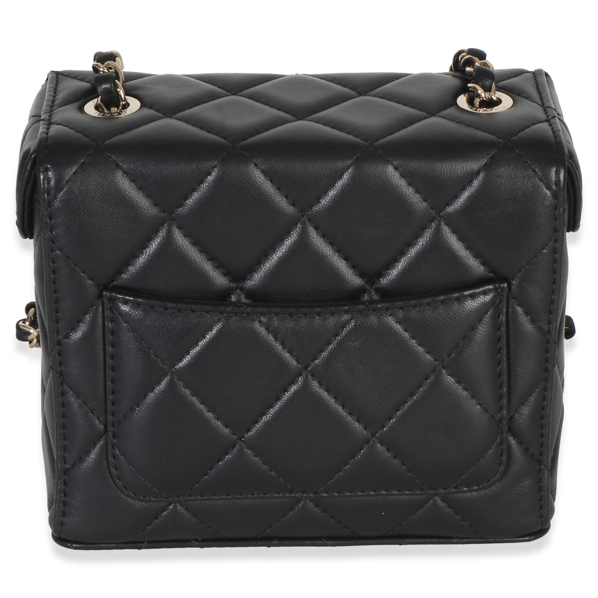 Chanel Black Quilted Lambskin Small Secret Box Bag Handbag 4