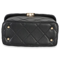 Chanel Black Quilted Lambskin Small Secret Box Bag Handbag 5