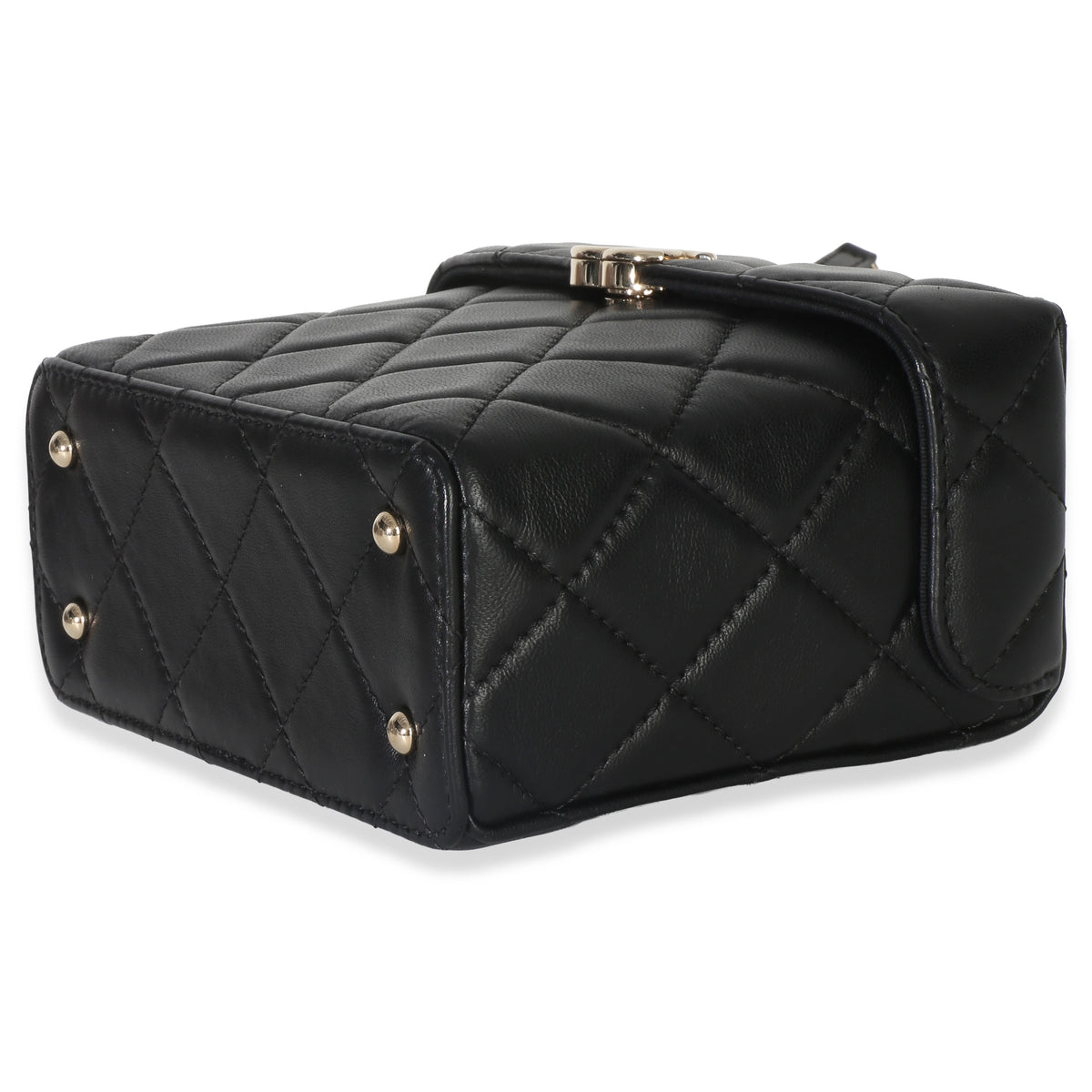 Chanel Black Quilted Lambskin Small Secret Box Bag Handbag 6