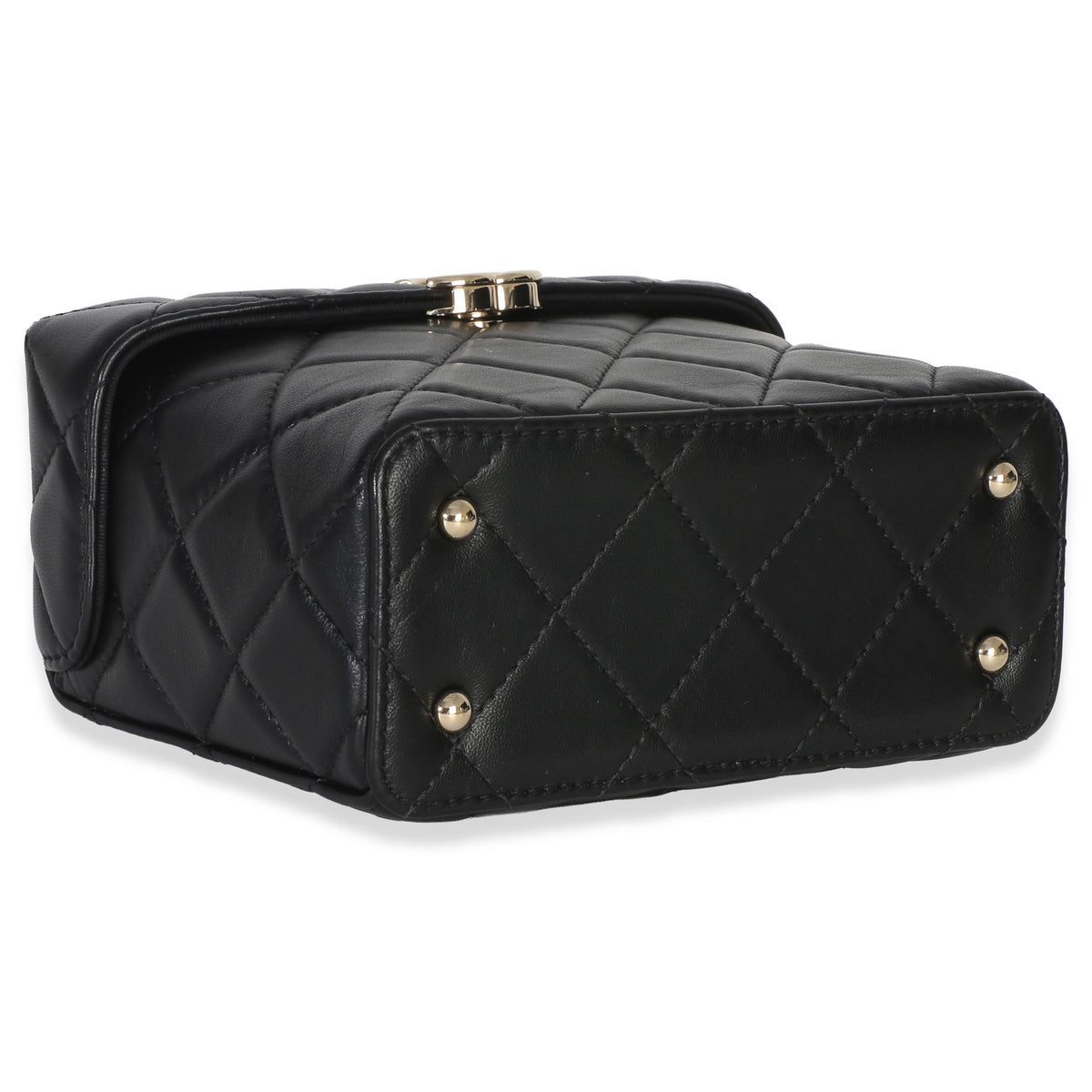 Chanel Black Quilted Lambskin Small Secret Box Bag Handbag 7