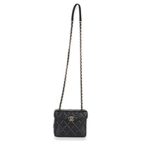 Chanel Black Quilted Lambskin Small Secret Box Bag Handbag 8