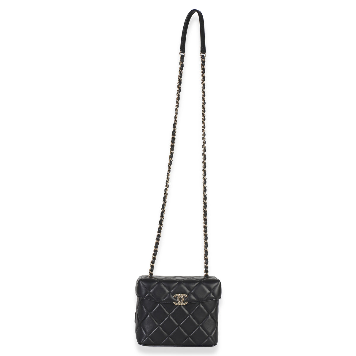 Chanel Black Quilted Lambskin Small Secret Box Bag Handbag 8
