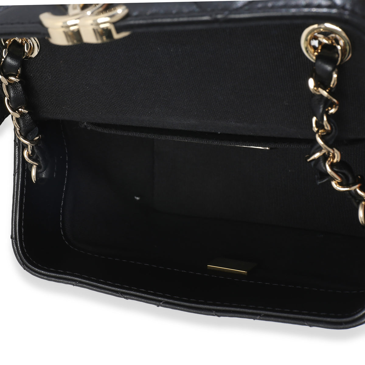 Chanel Black Quilted Lambskin Small Secret Box Bag Handbag 9