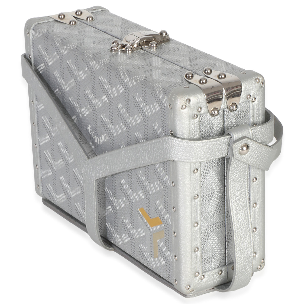 Goyard Silver Precious Metals ine Canvas Minaudiere Trunk Handbag 2