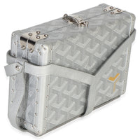 Goyard Silver Precious Metals ine Canvas Minaudiere Trunk Handbag 4