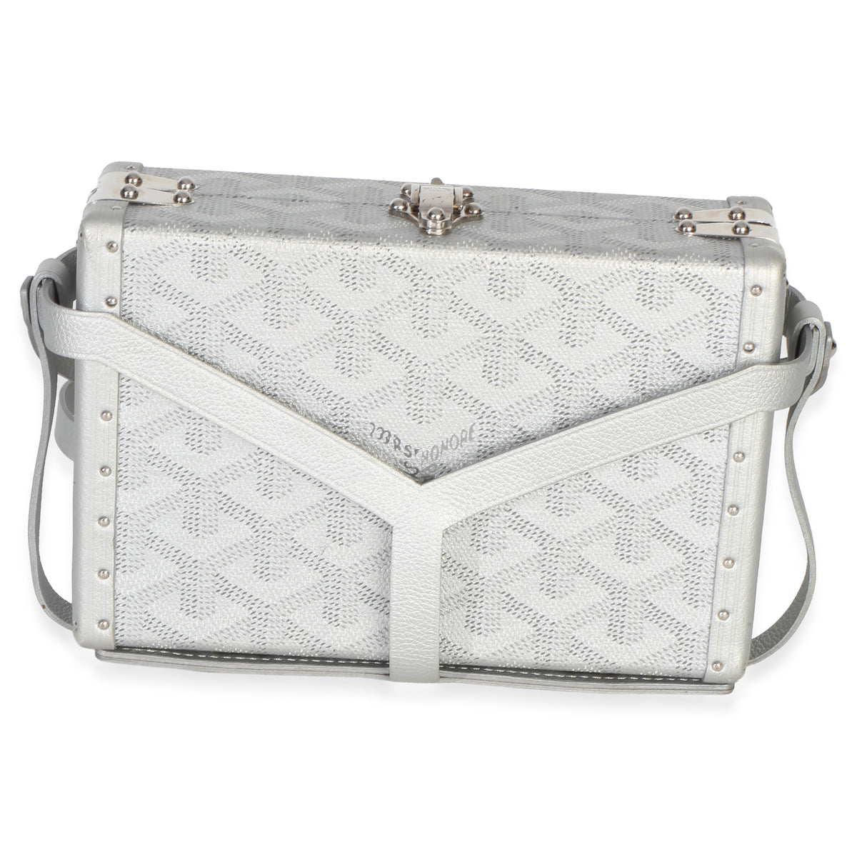 Goyard Silver Precious Metals ine Canvas Minaudiere Trunk Handbag 5