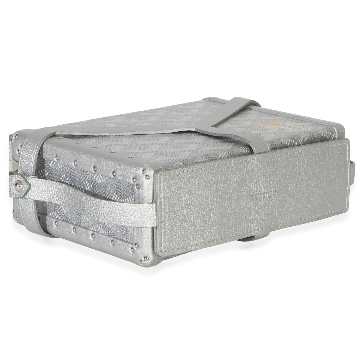 Goyard Silver Precious Metals ine Canvas Minaudiere Trunk Handbag 8
