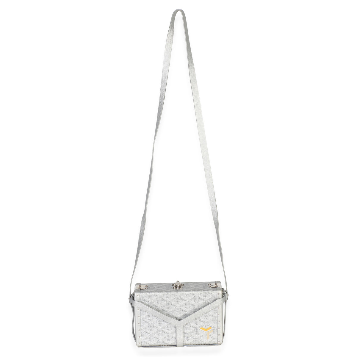 Goyard Silver Precious Metals ine Canvas Minaudiere Trunk Handbag 9