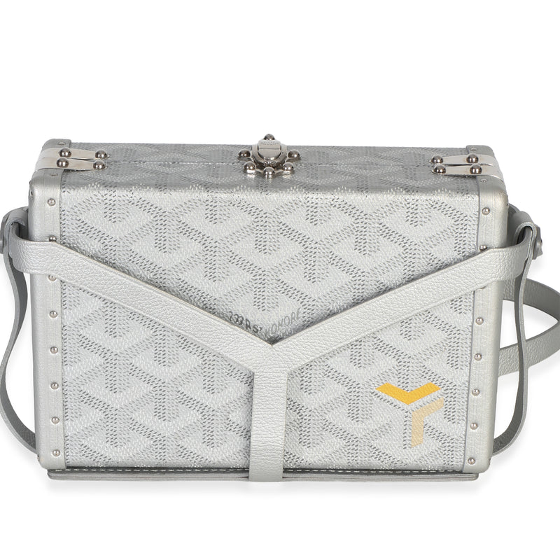 Goyard Silver Precious Metals ine Canvas Minaudiere Trunk Handbag fv