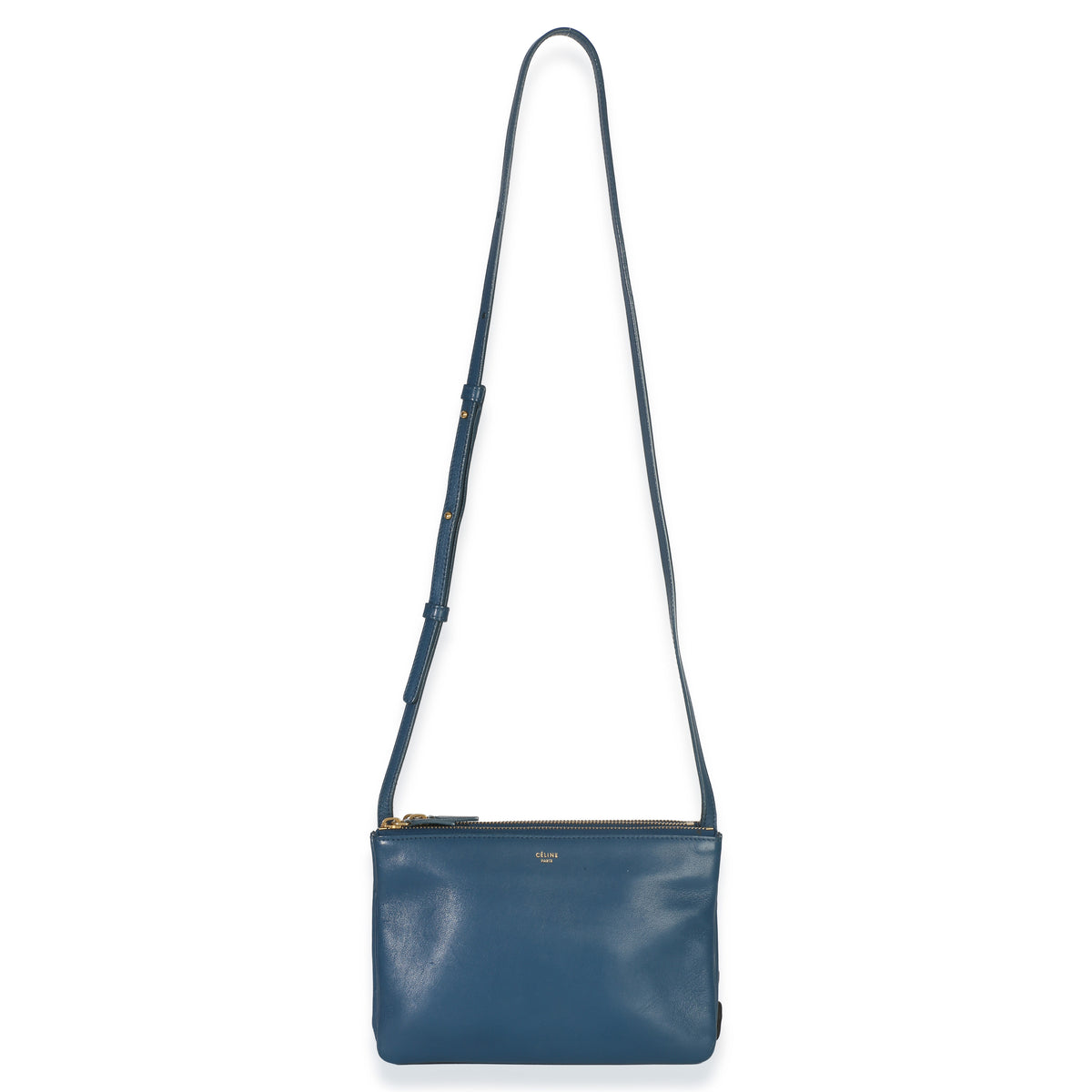 Celine Blue Lambskin Small Trio Crossbody Bag Handbag 8