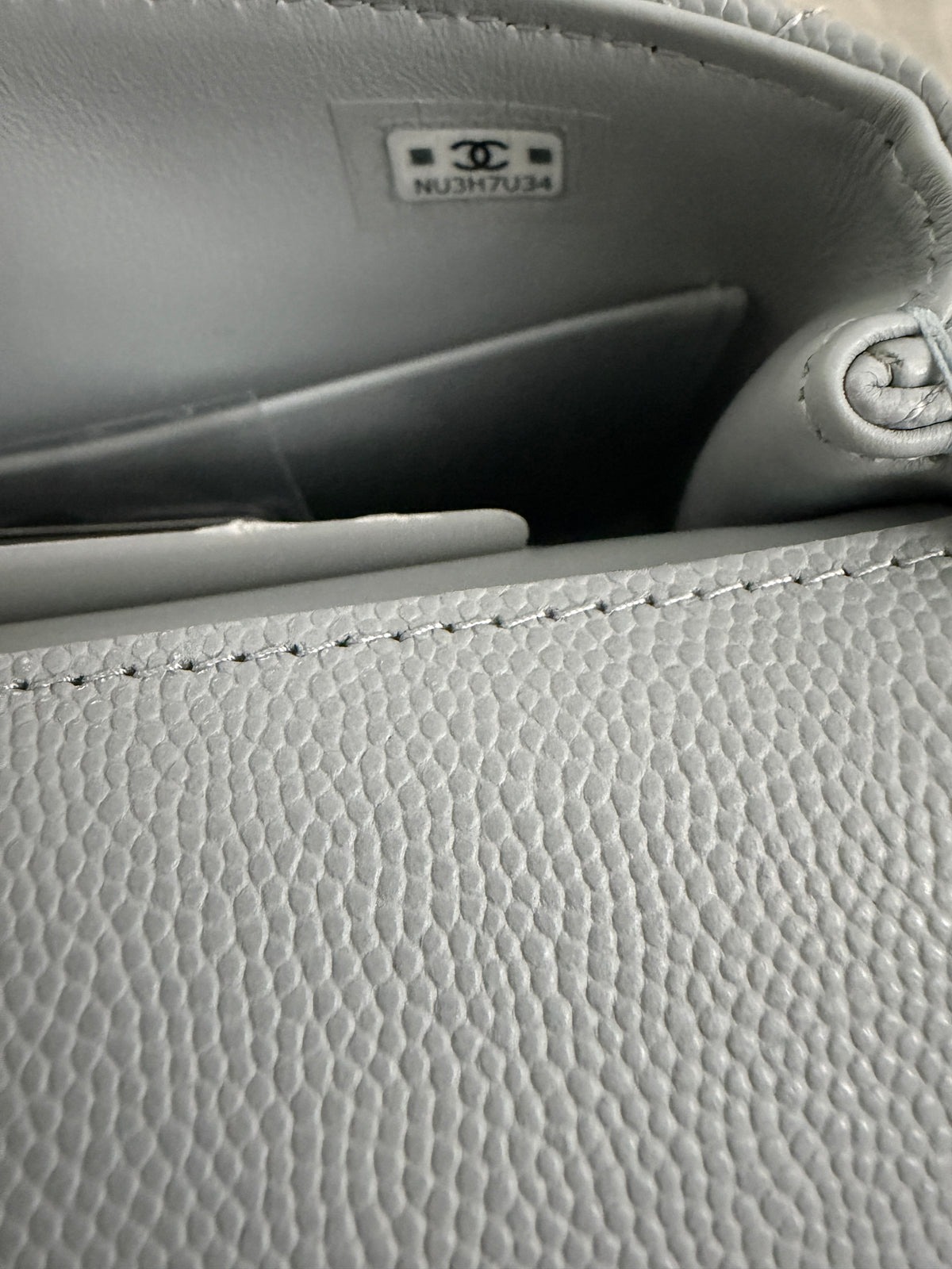 Chanel Light Blue Quilted Caviar Coco Handle Clutch With Chain Handbag Handbag ad3