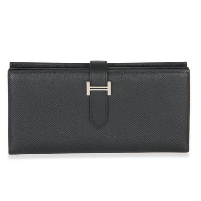 Hermès Black Epsom Bearn Wallet PHW Wallet fv