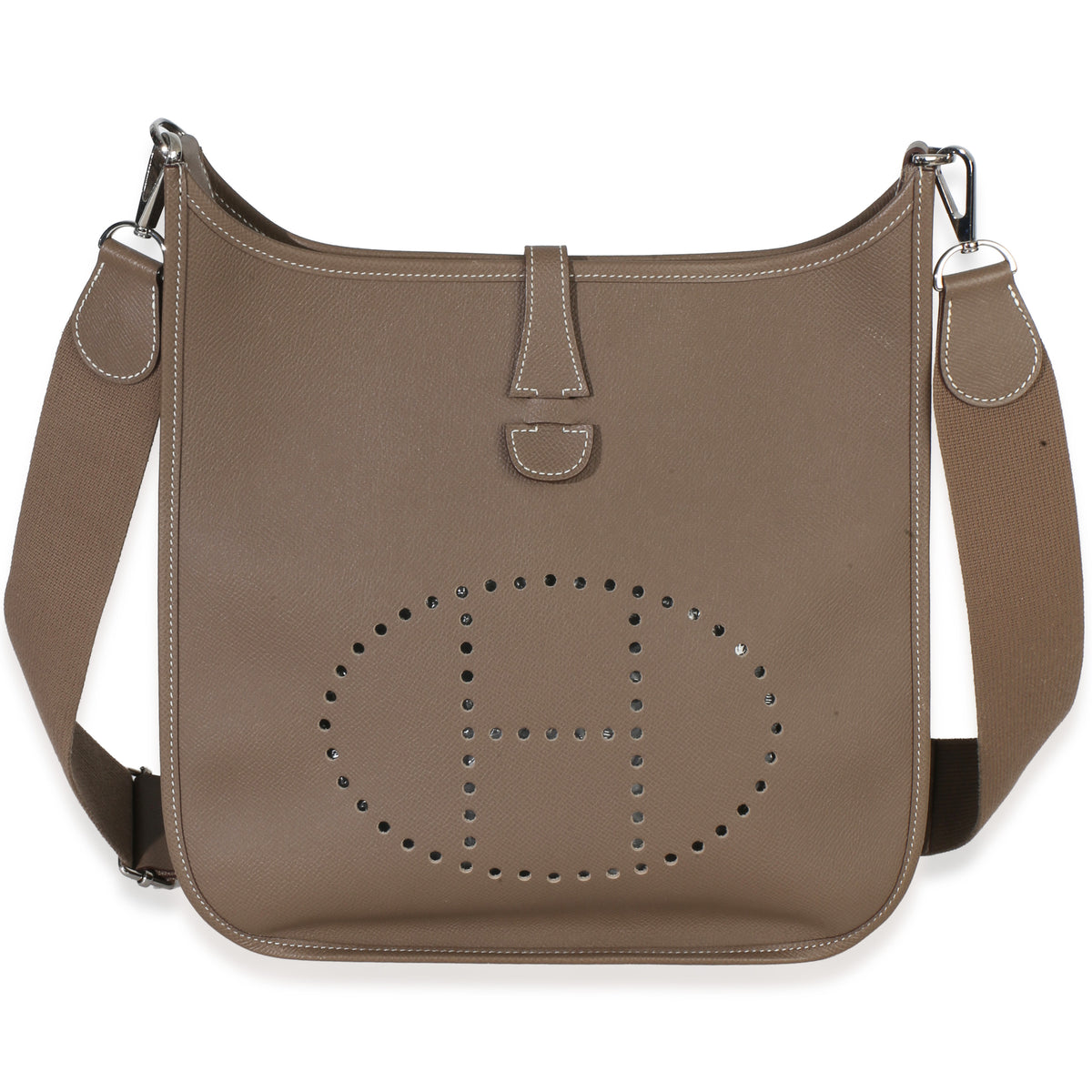 Hermès Etoupe Epsom Evelyne III PM 29 PHW Handbag fv
