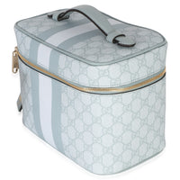 Gucci Light Blue GG Supreme Monogram Dollar Calfskin Medium Savoy Vanity Case Handbag 2
