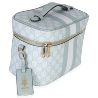Gucci Light Blue GG Supreme Monogram Dollar Calfskin Medium Savoy Vanity Case Handbag 3