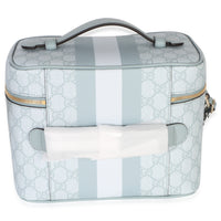 Gucci Light Blue GG Supreme Monogram Dollar Calfskin Medium Savoy Vanity Case Handbag 4