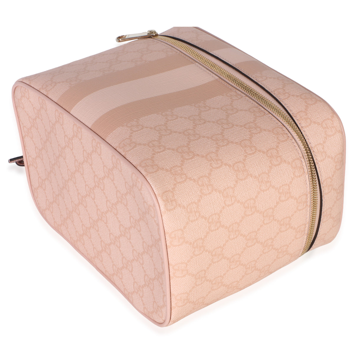 Gucci Light Pink GG Supreme Monogram Dollar Calfskin Medium Savoy Vanity Case Handbag 6