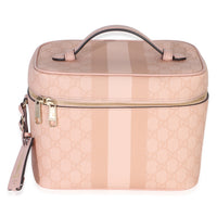 Gucci Light Pink GG Supreme Monogram Dollar Calfskin Medium Savoy Vanity Case Handbag fv