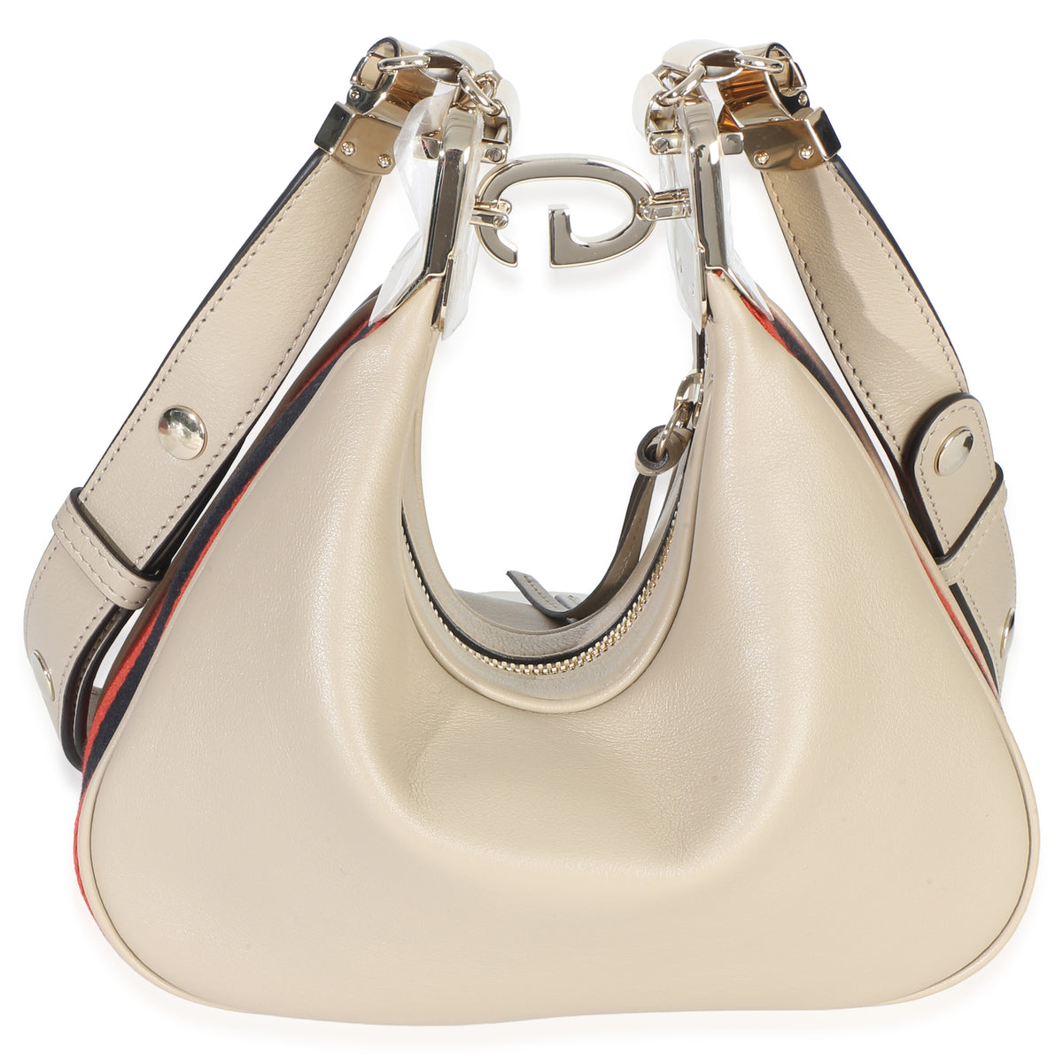 Gucci Beige Smooth Calfskin Web Small Attache Shoulder Bag Handbag 4