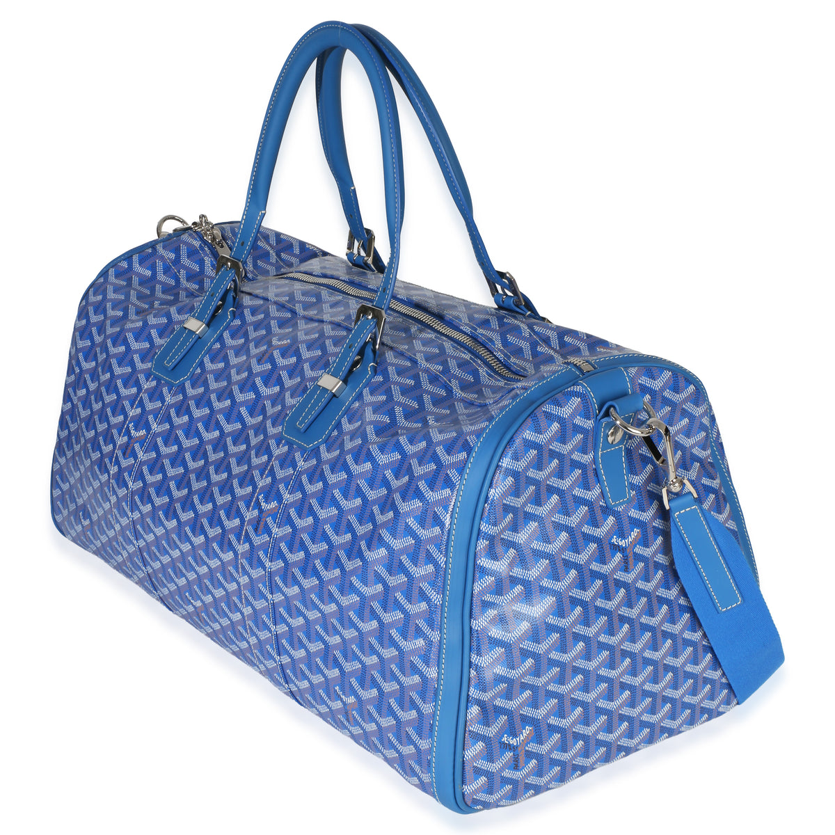 Goyard Blue ine Canvas Croisière Boston 50 Handbag 2