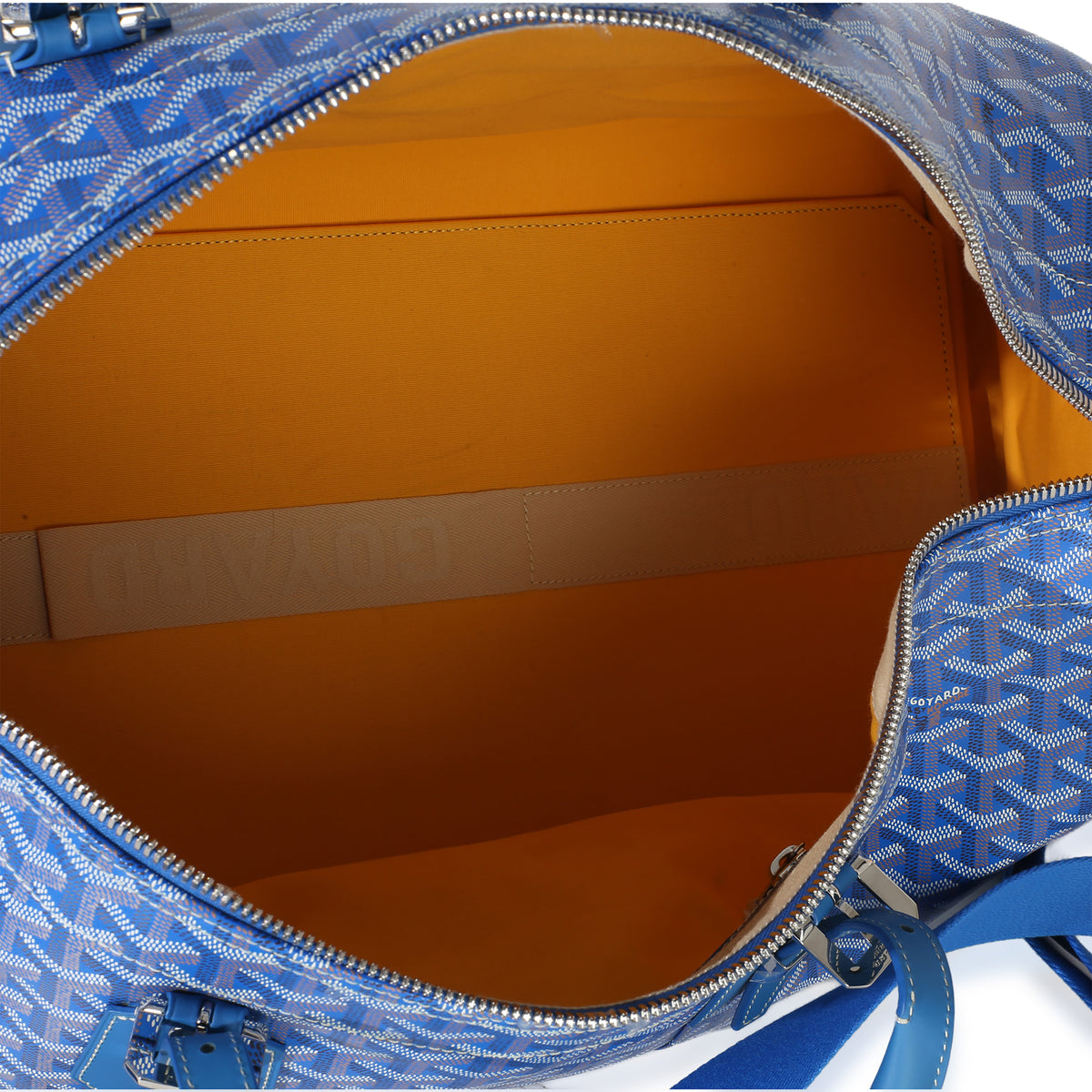 Goyard Blue ine Canvas Croisière Boston 50 Handbag 8