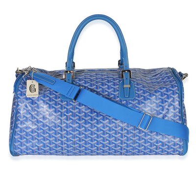 Goyard Blue ine Canvas Croisière Boston 50 Handbag fv
