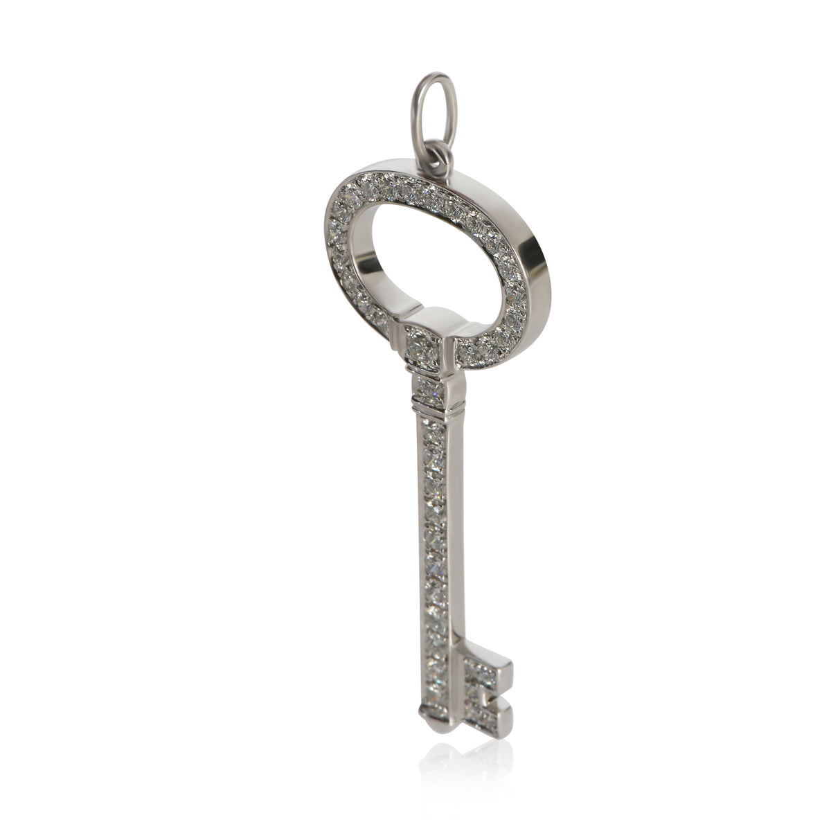 Tiffany & Co. Platinum Diamond Oval Key Pendant sv