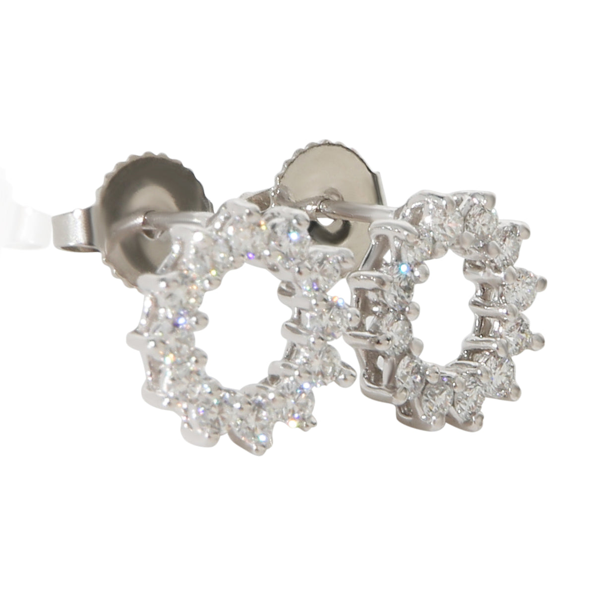Tiffany & Co. Platinum Diamond Open Circle Earrings fv