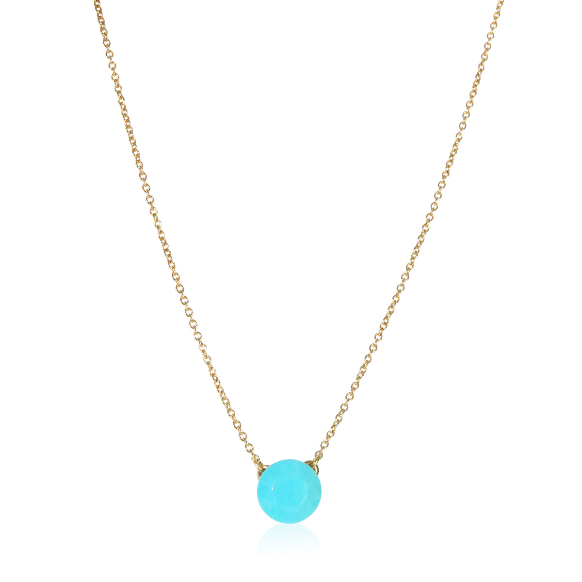 Tiffany & Co. Yellow Gold Turquoise Elsa Peretti Pendant fv