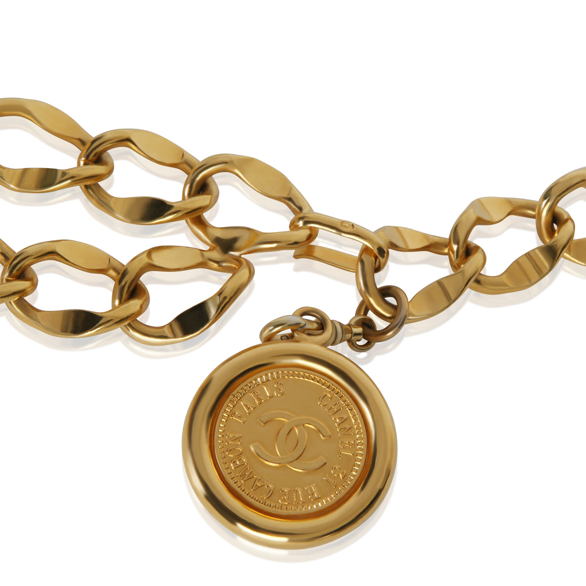 Chanel Gold Plated  Vintage Medallion Link Belt sv