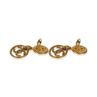Chanel Gold Plated  1993 CC Drop Earrings pv