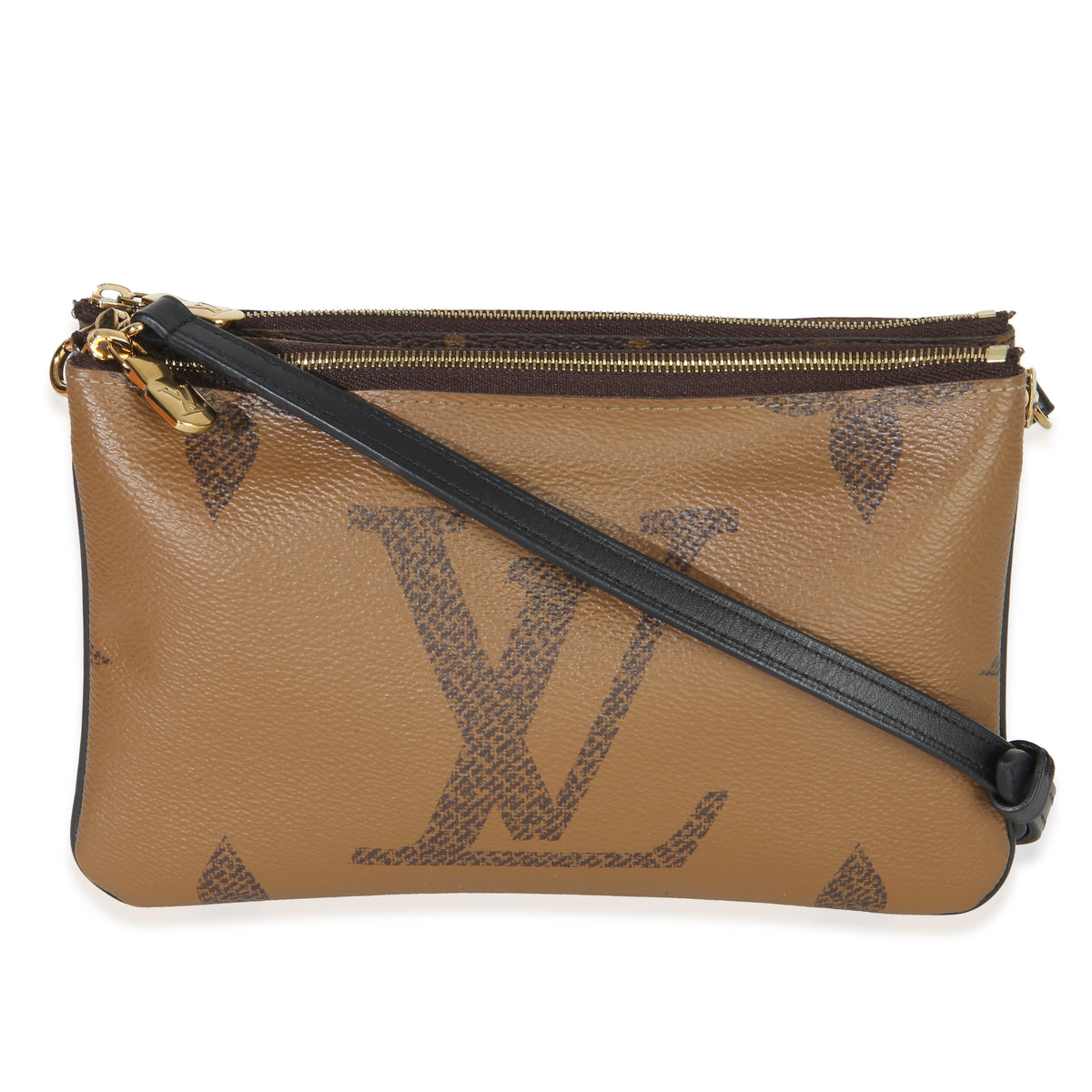 Louis Vuitton Reverse Monogram Giant Canvas Double Zip Pochette Handbag fv