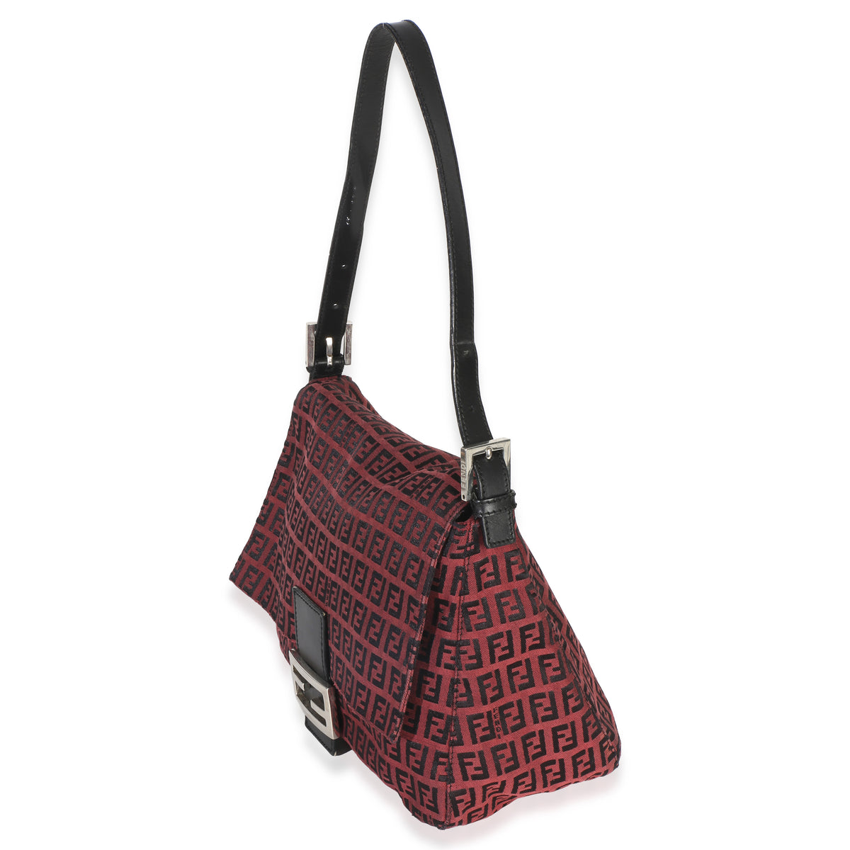 Fendi Black Red Zucca Mama Baguette Handbag 2