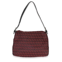 Fendi Black Red Zucca Mama Baguette Handbag 4