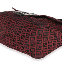 Fendi Black Red Zucca Mama Baguette Handbag 6