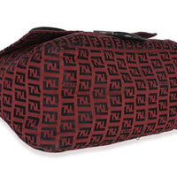 Fendi Black Red Zucca Mama Baguette Handbag 7