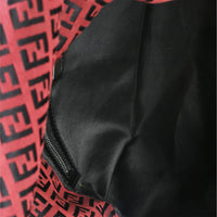 Fendi Black Red Zucca Mama Baguette Handbag 8