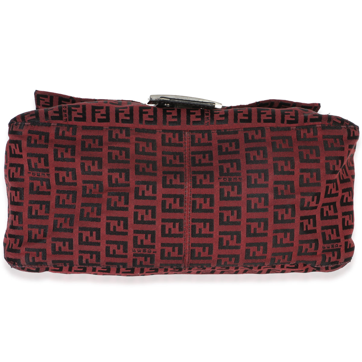 Fendi Black Red Zucca Mamma Baguette Handbag 5