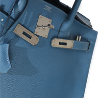 Hermès Bleu Brighton Epsom Birkin 30 PHW Handbag 10